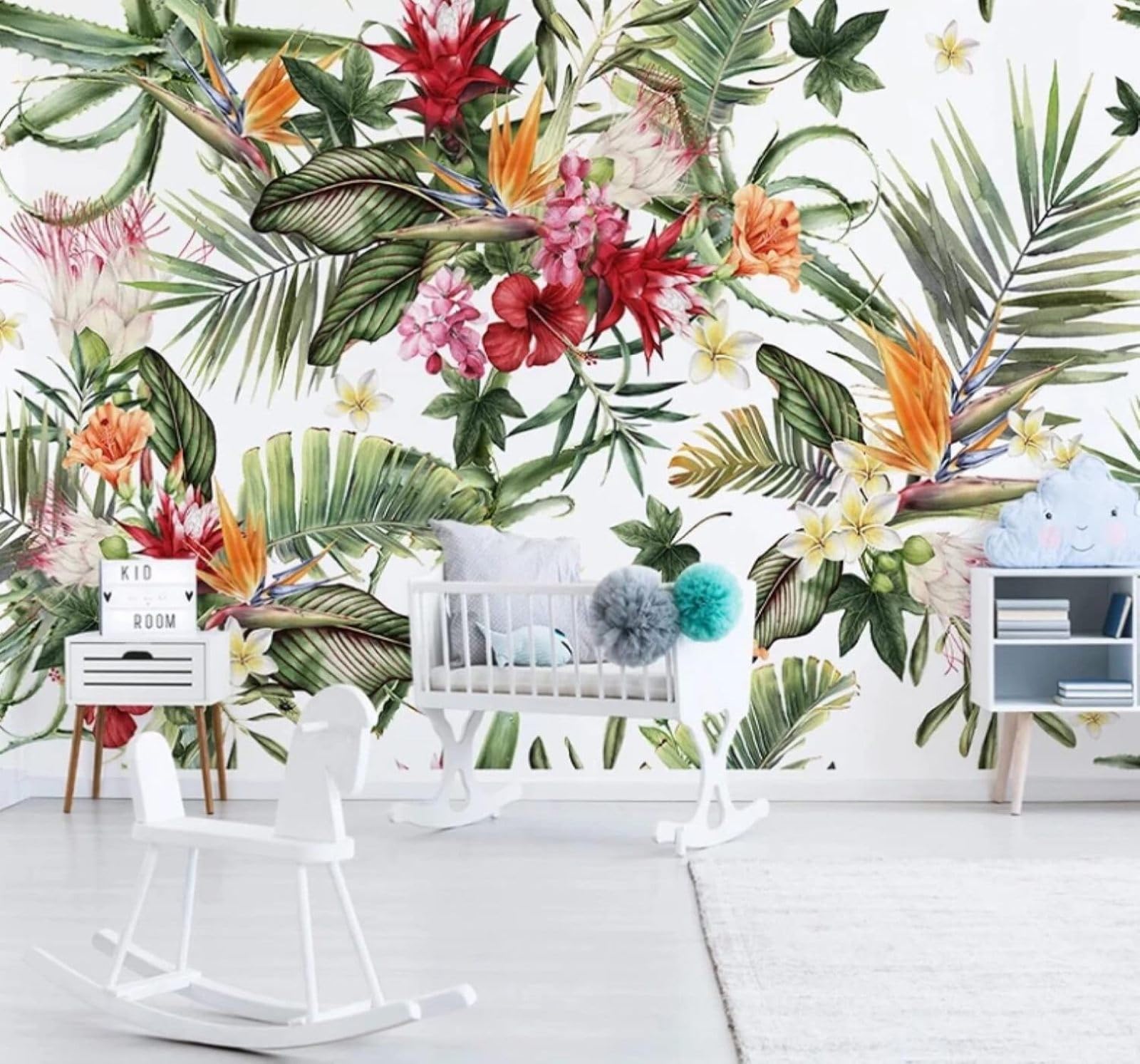 XLMING Fresh Beautiful Pastoral Plants Flowers 3D Wallpaper Luxury Silk Study Dining Feature Sofa Grey Bedroom Living Room Tv Decorative Wall-250cm×170cm