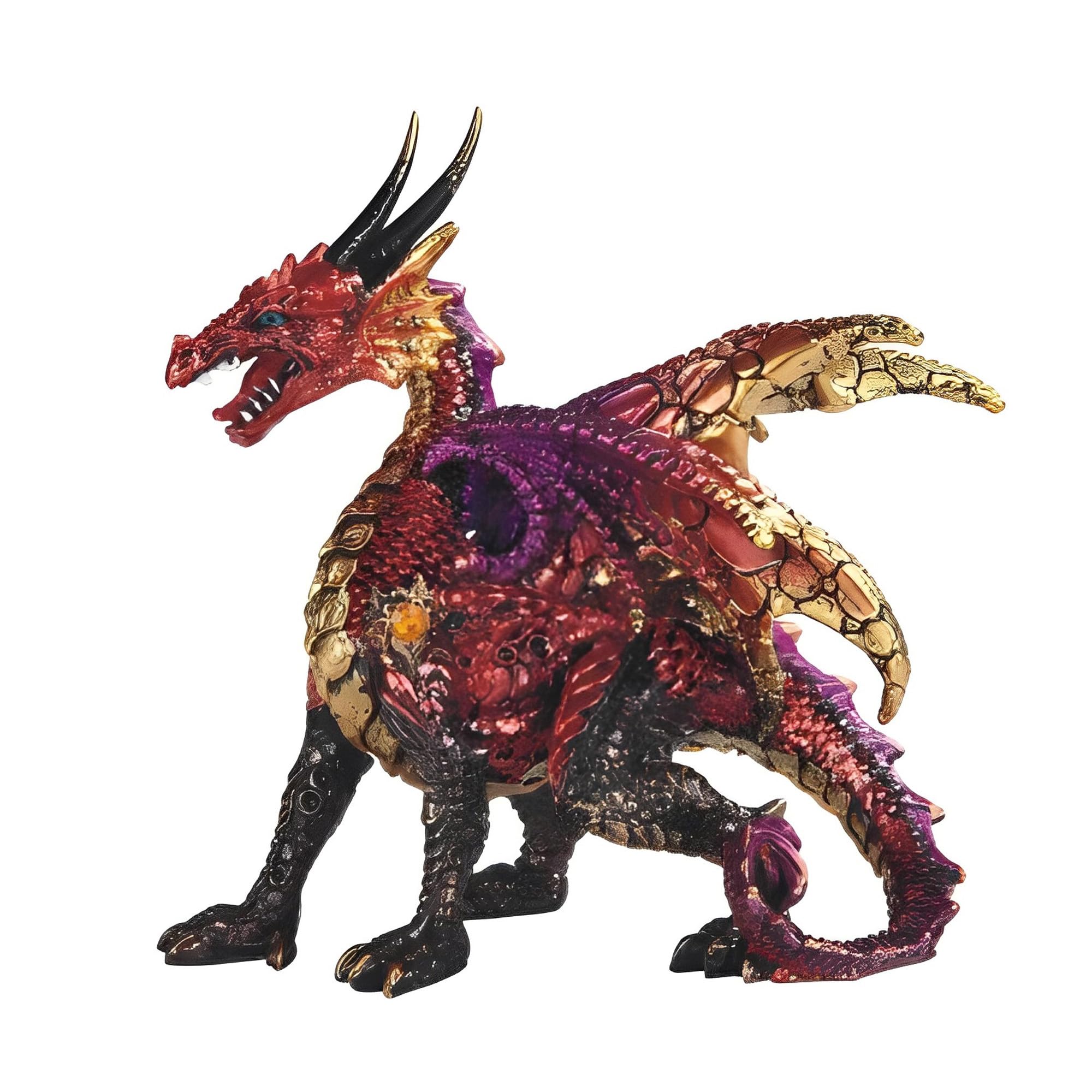 ICE ARMOR 5" W Medieval Red Volcano Dragon Statue Fantasy Decoration Figurine