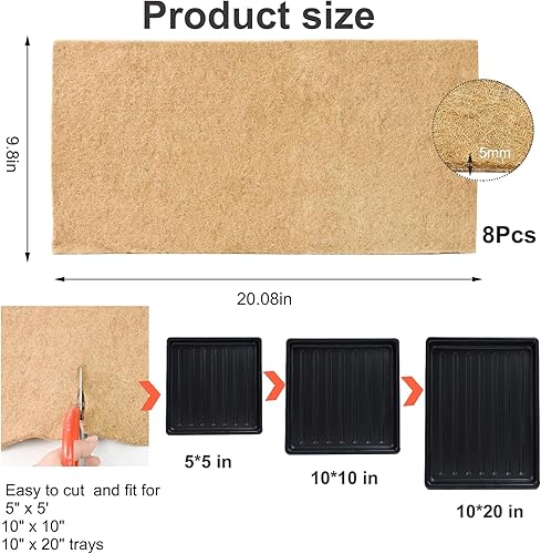 Miniatura 9 de 64 alfombrillas de cáñamo para cultivo de microverdes de 5 x 5 pulgadas, alfombrillas de cultivo de fibra de yute, almohadillas hidropónicas, tapete