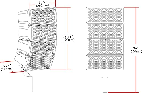 Miniatura 7 de Earthquake Sound DJ-Array Gen2 - Sistema de altavoces Line Array de 4 x 4 pulgadas, juego de 2, color negro