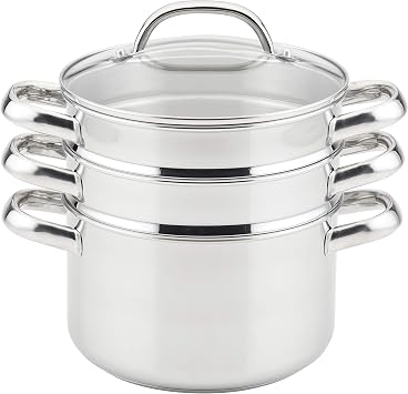 Prestige Stainless Steel Steamer Set with Bonus Basket, 4 Quart, Silver