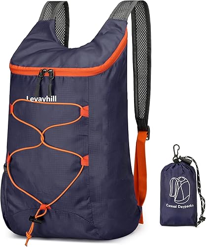 Mochila de senderismo plegable ligera de 16 L, pequeña mochila para viajes, bolsa de gimnasio ultraligera resistente al agua para hombres y mujeres,