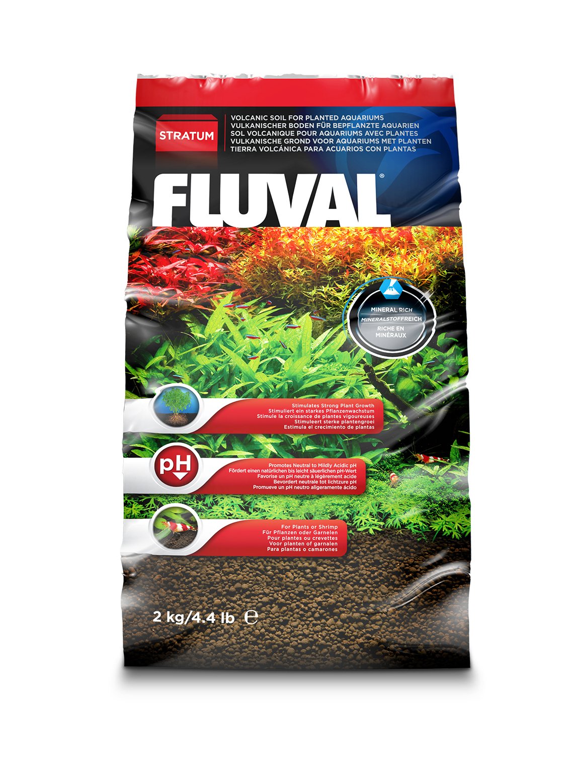 Fluval Stratum volcanic soil for planted or shrimp aquarium, 2 kg