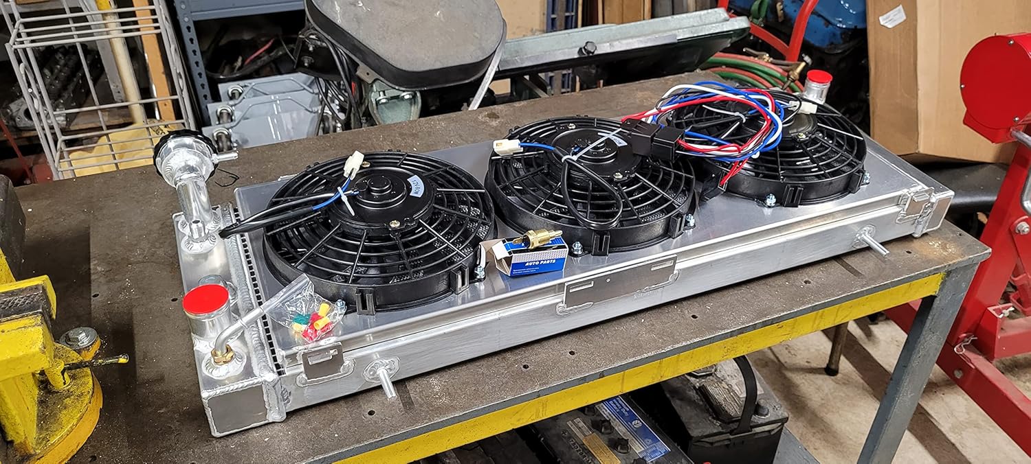 3 Row Radiator Compatible For 1991-2001 Jeep Cherokee Comanche XJ 2.5L 4.0L L4 L6,92 93 94 95 96 97 98 99 10 Full AluminumRadiator&Shroud+3x9"Fans &Relay