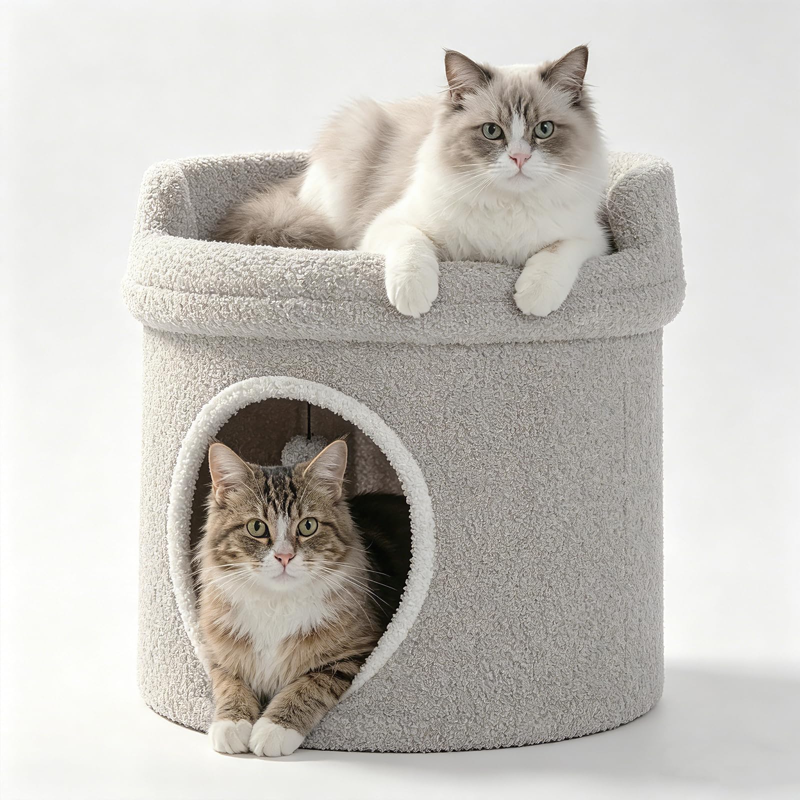 Amazon | PAWZ Road 大型猫用 猫 ハウス 2段 かわいい 耐荷重60kg