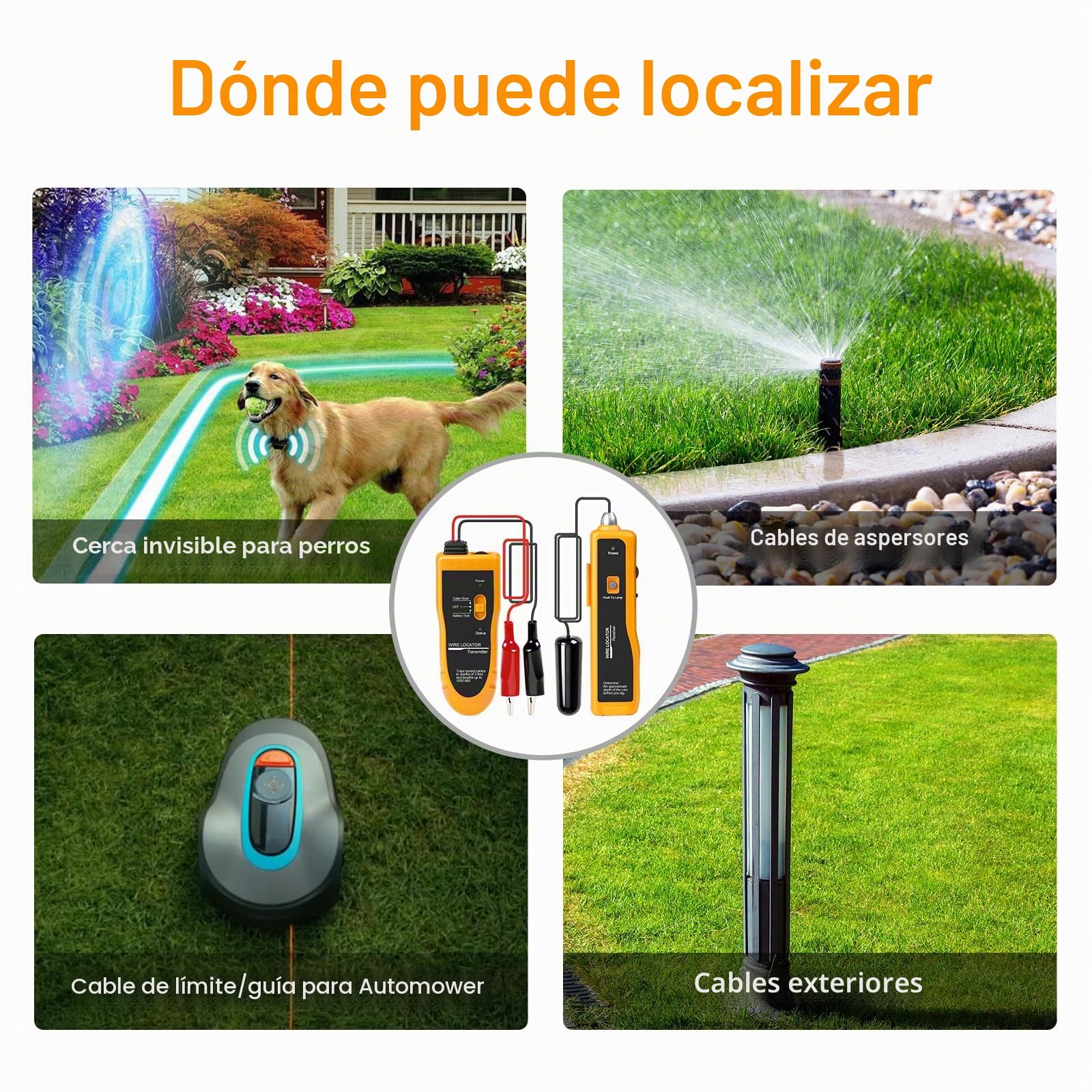 Localizador de cables subterráneos F02 con auriculares para localizar cables y control