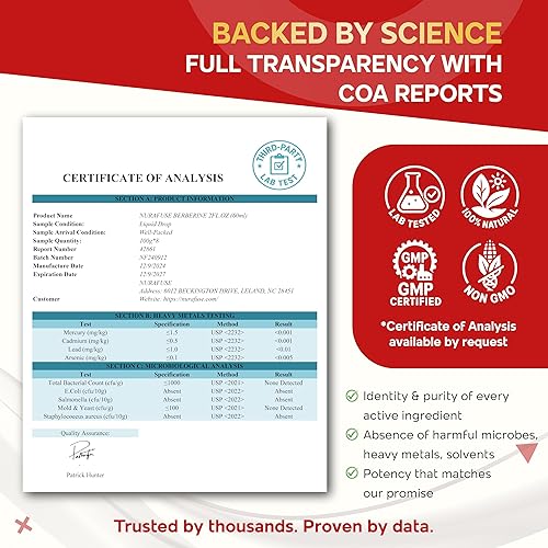 Miniatura 8 de Berberina orgánica, canela de Ceilán, melón amargo, cúrcuma, Gymnema gotas líquidas  1500 mg por porción, ultra potente, fabricado en Estados Unidos