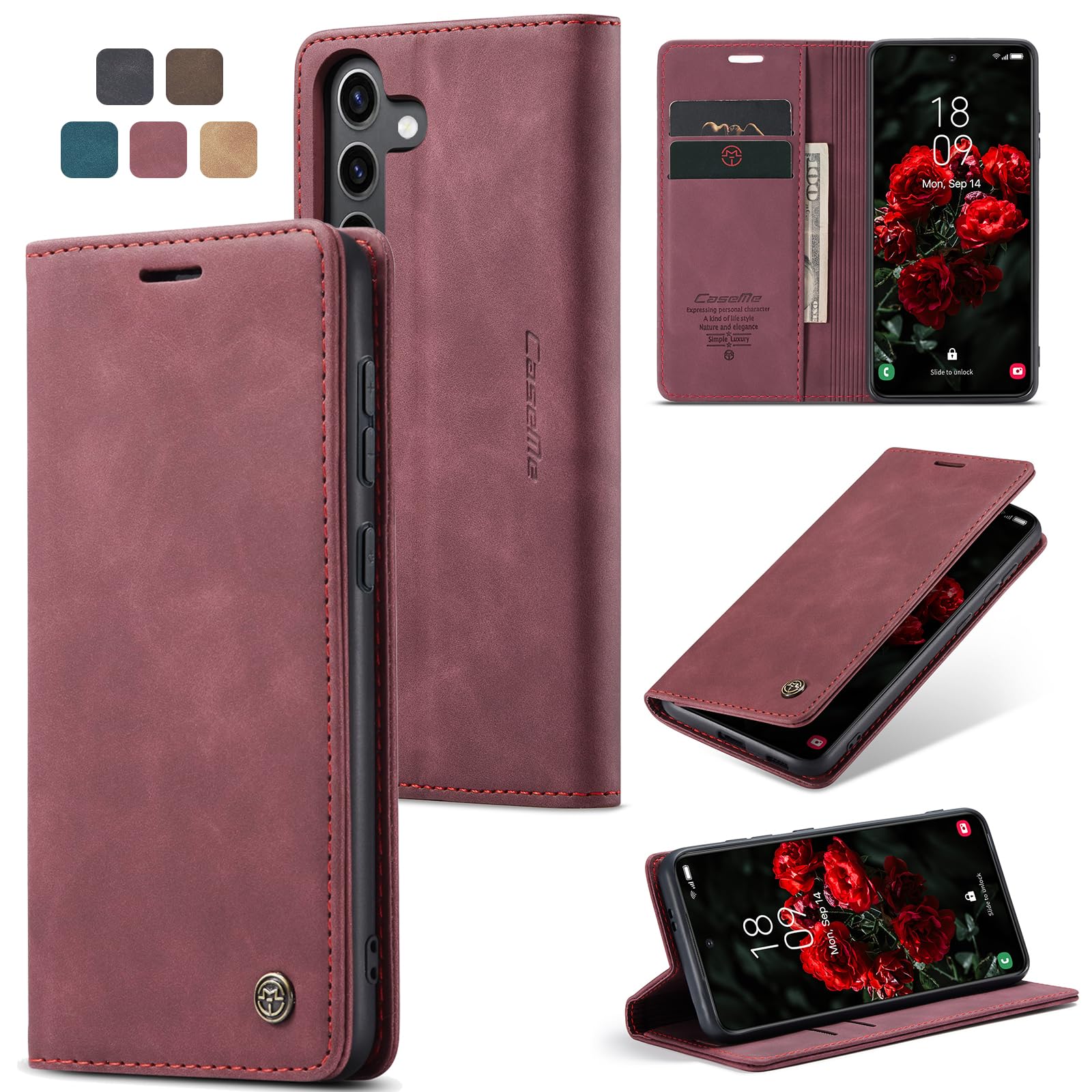 owlhold Handyhülle für iPhone klapphülle Premium hülle Weiches Vintage-Nubukleder Lederhülle