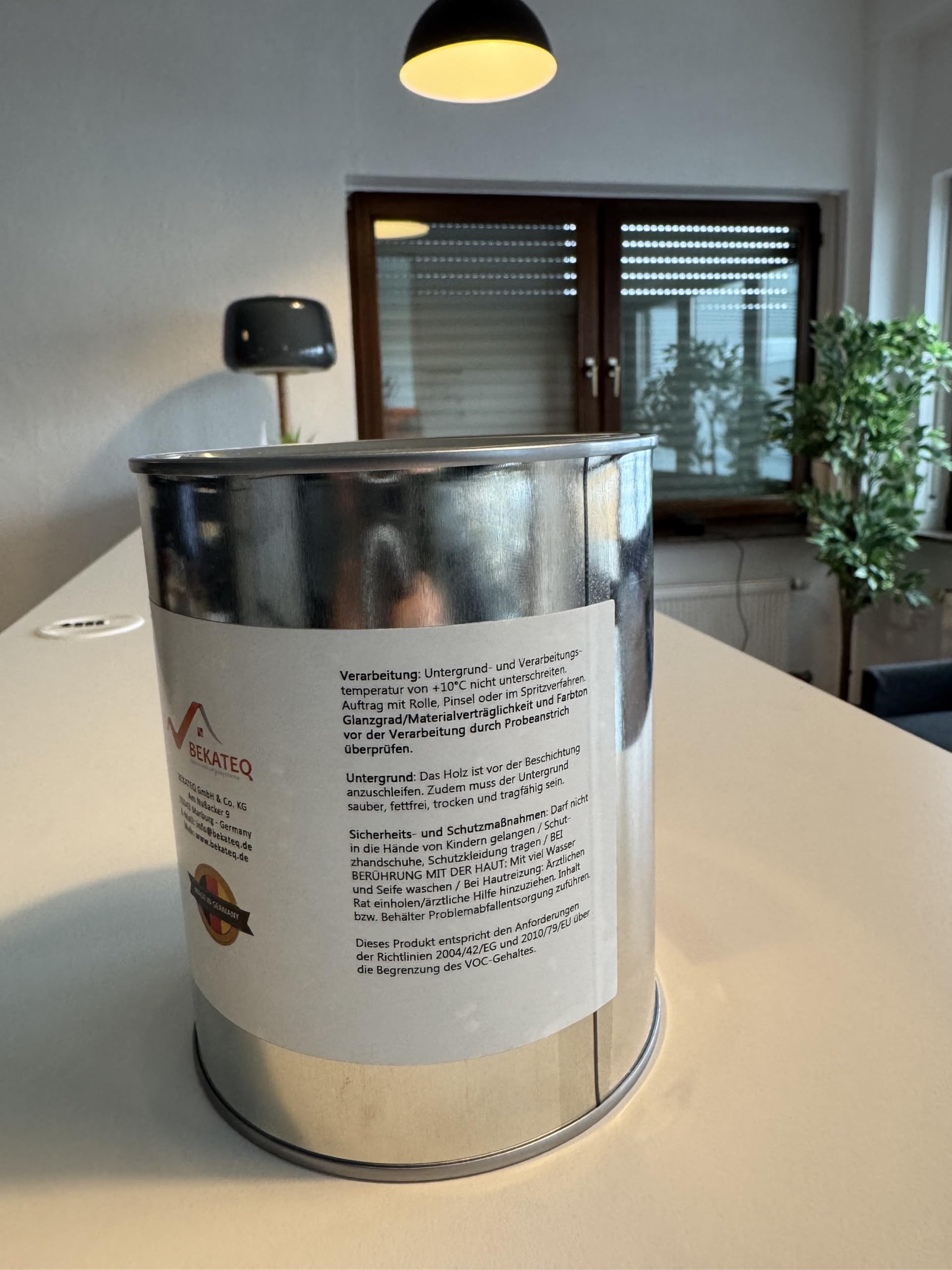 BEKATEQ Lakier do drewna LS-420 farba ochronna do drewna do wewnątrz i na zewnątrz – szary antracytowy – 10 l