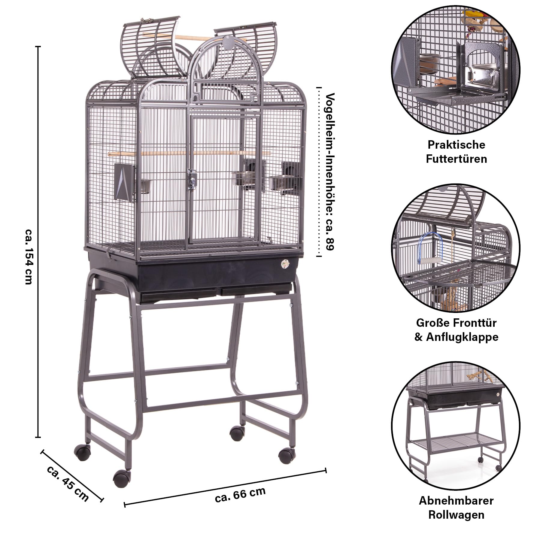 Montana Cages | Sittichkäfig, Käfig, Voliere, Vogelkäfig Mini San Remo - Antik DAS Allround-Talent