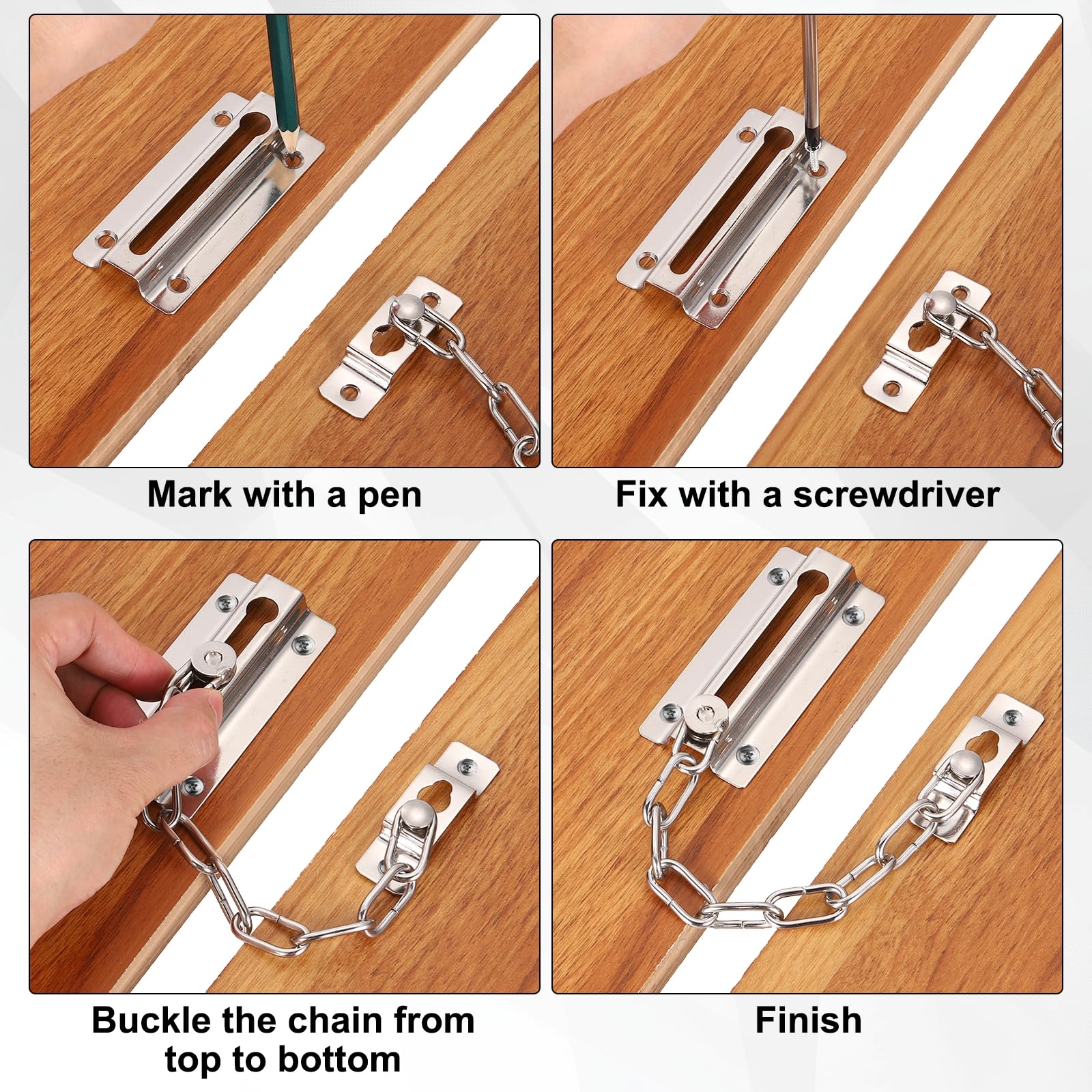 M METERXITY 2-Pack Door Chain Lock - Image 4
