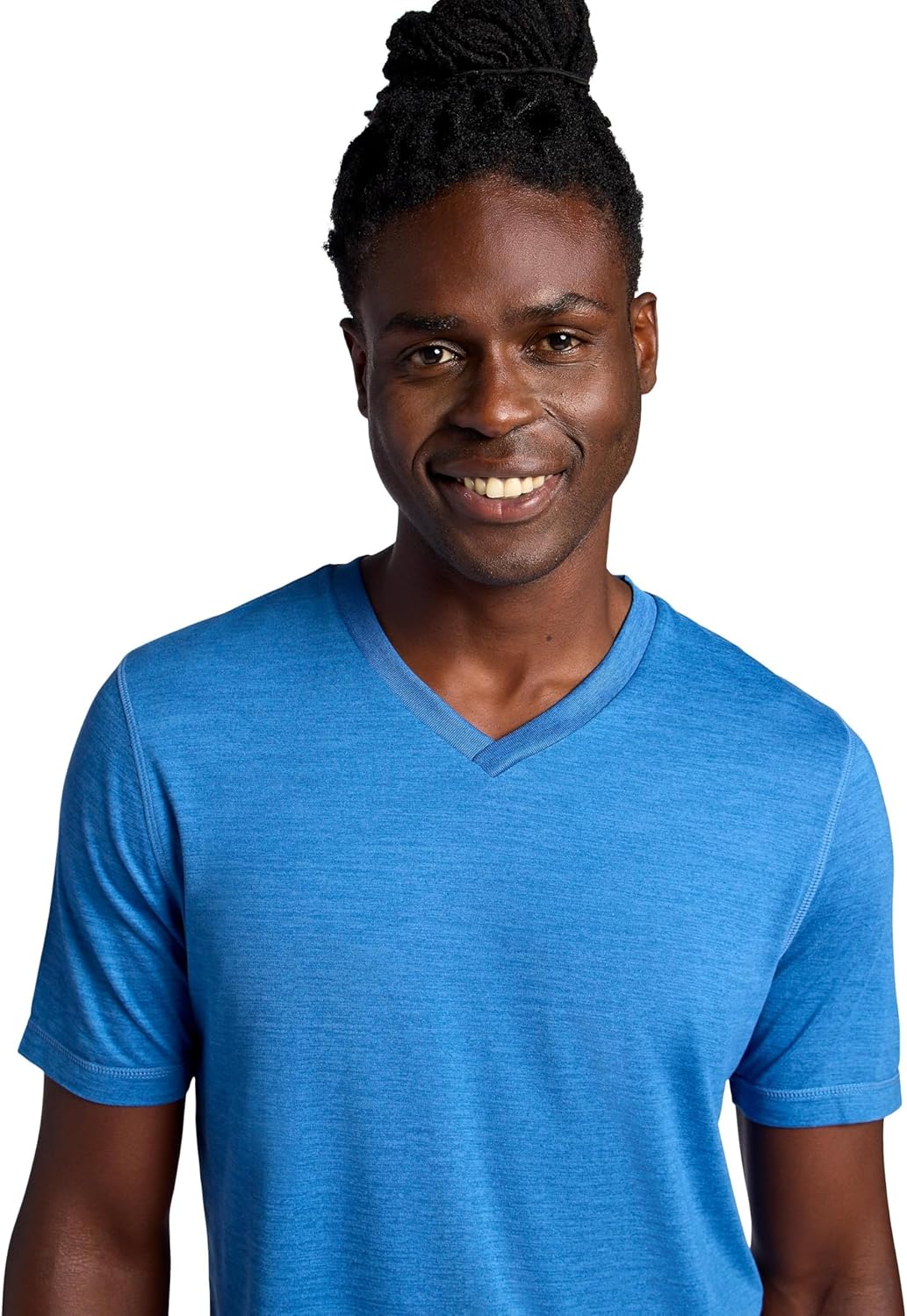 Gaiam Mens Everyday Basic V-Neck Top, Standard Fit, Stretch Midweight Material - Image 4