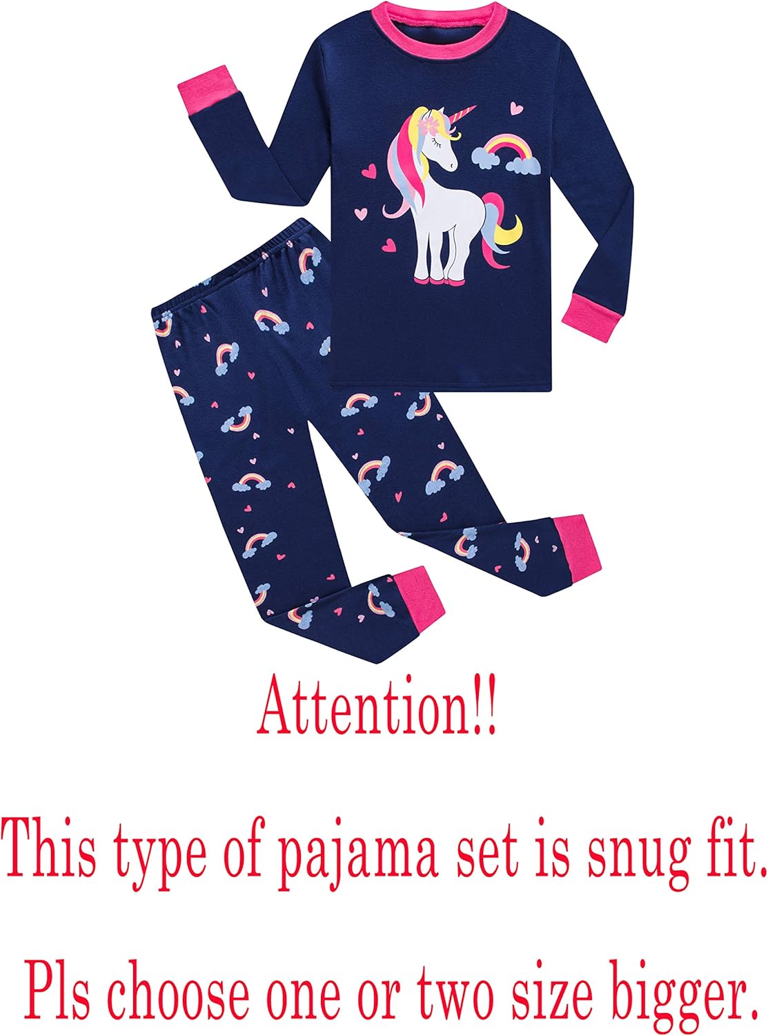KikizYe Girls Pajamas Set Kids Long Sleeve PJs Cotton Jammies - Image 2