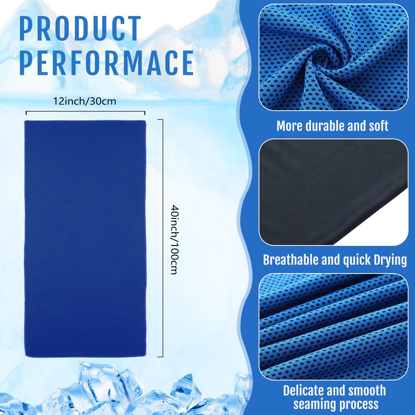 Paquete de 6 Toallas refrescantes con Bolsas de 40 x 12 Pulgadas, Toallas Reutilizables para el Cuello, Ideales para Deportes, Gimnasio, Correr, Yoga, Golf, Ciclismo y Actividades