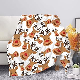 JEOCODY Warm Lightweight Bed Throws Christmas Elk Sofa Blanket Bedding Thick Warm for Kids, Man, and Women
