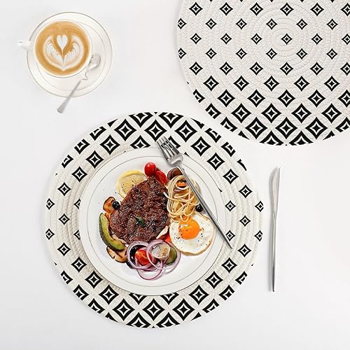 Miniatura 4 de Geometry Grid Absorb Water Pot Holder Trivet Runner for Hot Pots and Pans Absorb Water Potholders for Bowl Protecting Table House Decor 3 Pcs