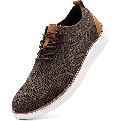 VILOCY Men's Mesh Dress Sneakers Oxfords Business Casual Walking Shoes Tennis Comfortable