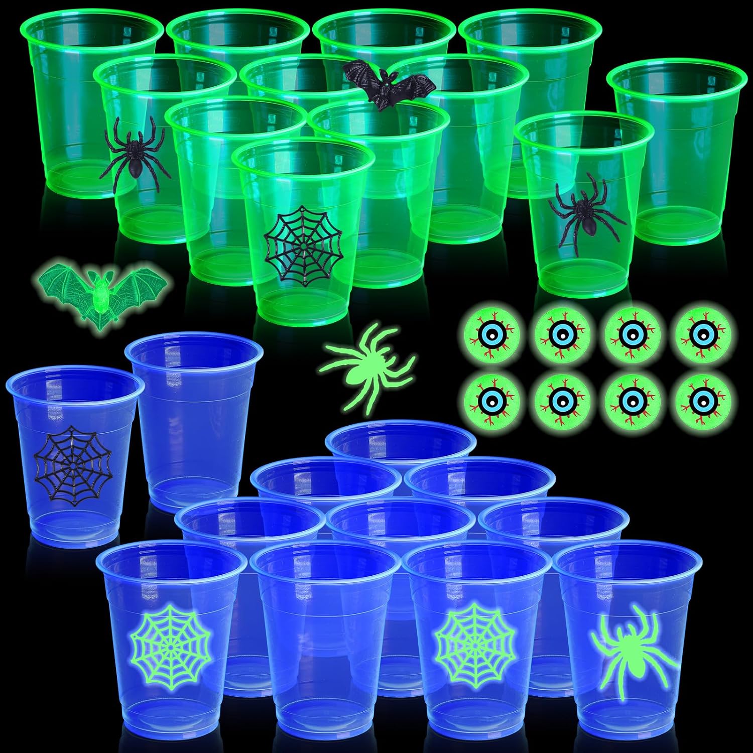 42 Pcs Halloween Glow in the Dark Table Tennis Party Game