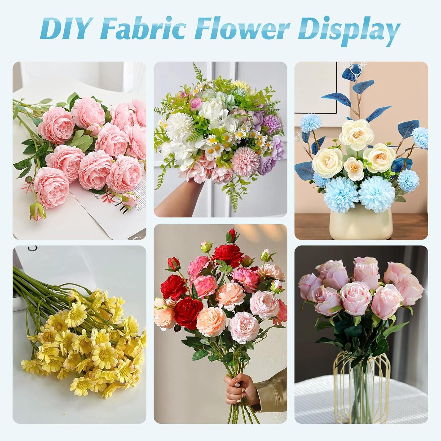 YUCHENGTECH Fabric Flower Making Tools with 17 Heads Artificial Flower Ironing Machine Brass Fake Electric Fabric Flower Maker US Plug 110V