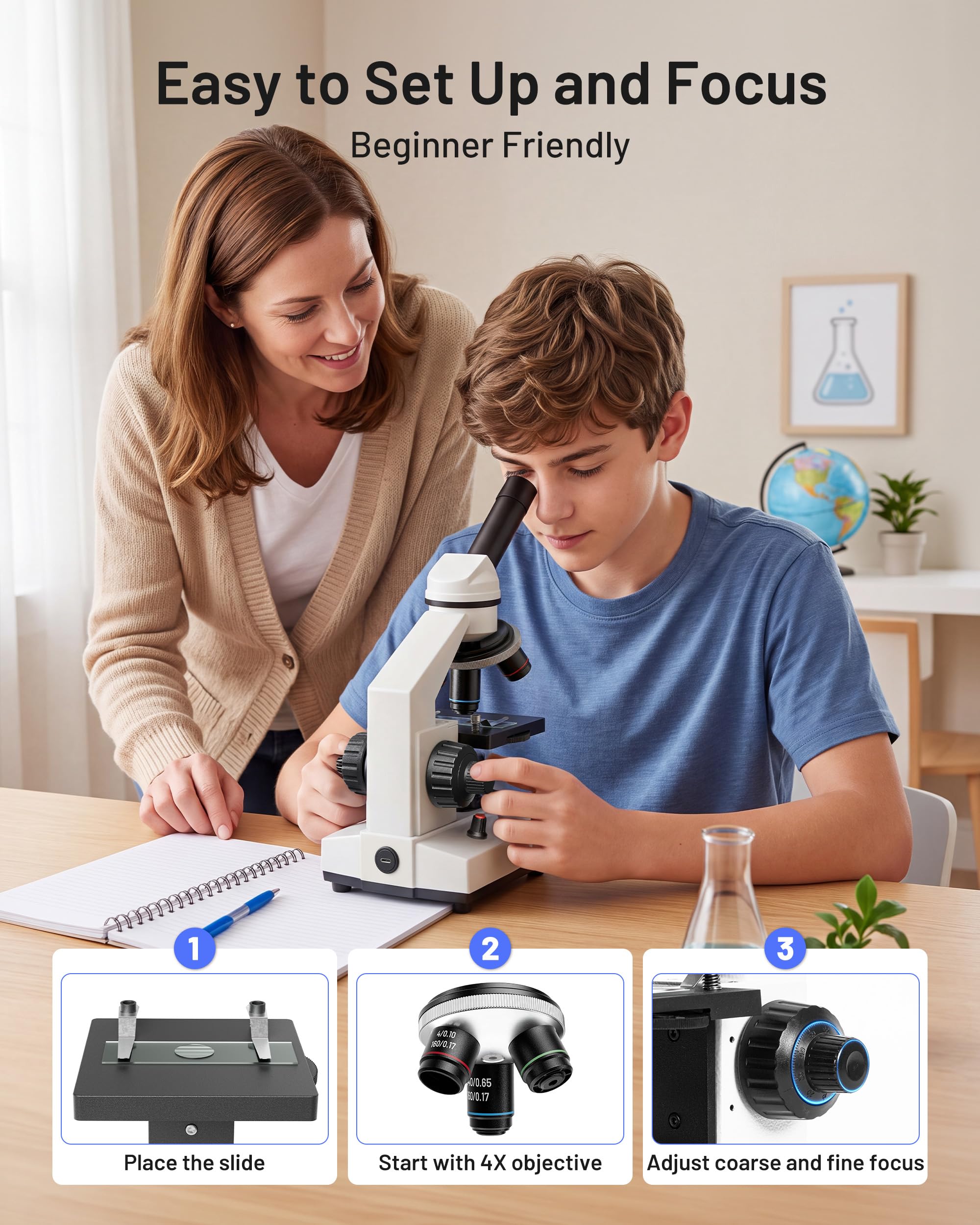TOMLOV Microscope - Explore the Microscopic World -4
