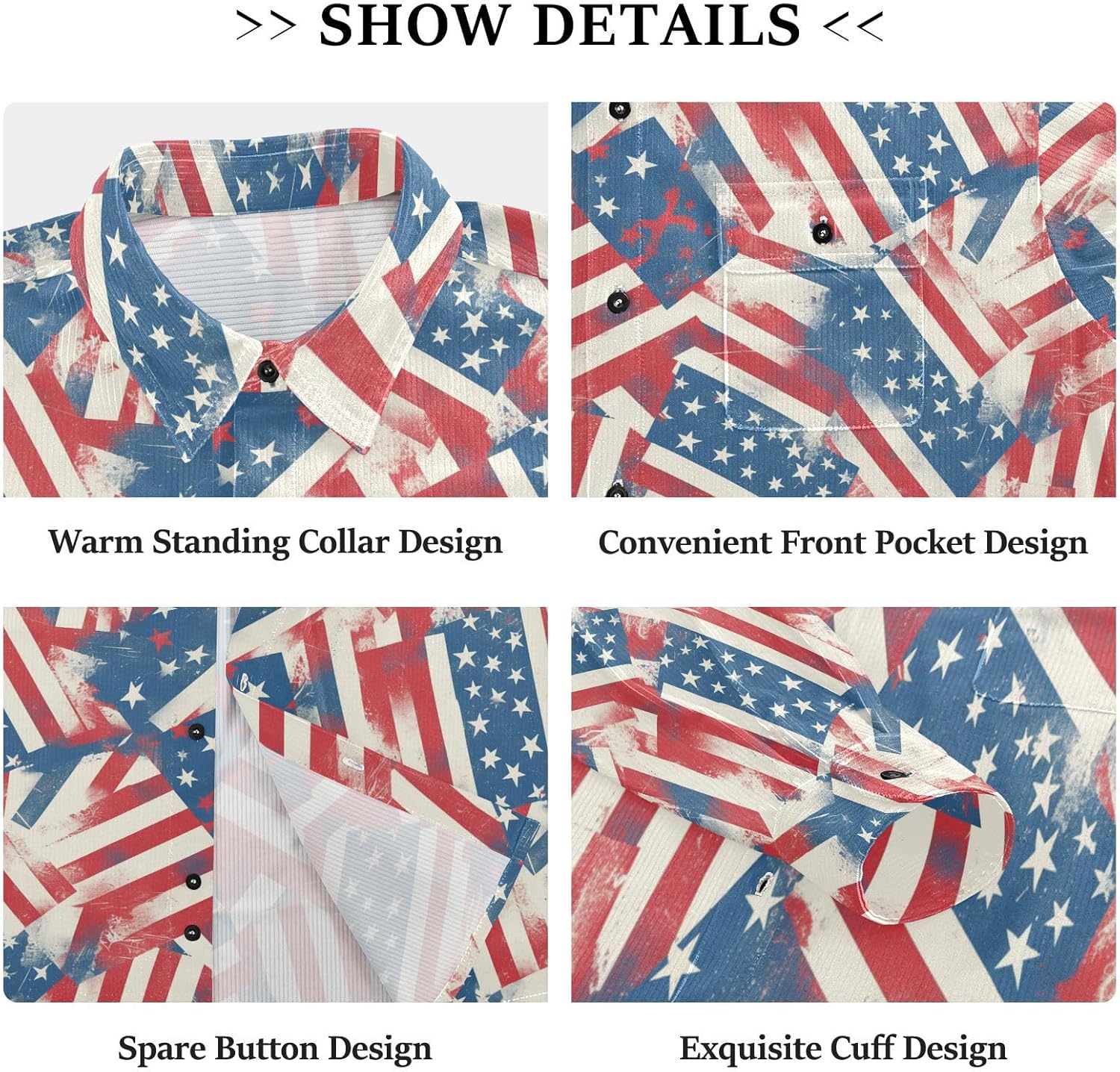 KLL American Flag Pattern Women's Men's Regular-Fit Rugby Shirts Outdoor Long Sleeve Tops