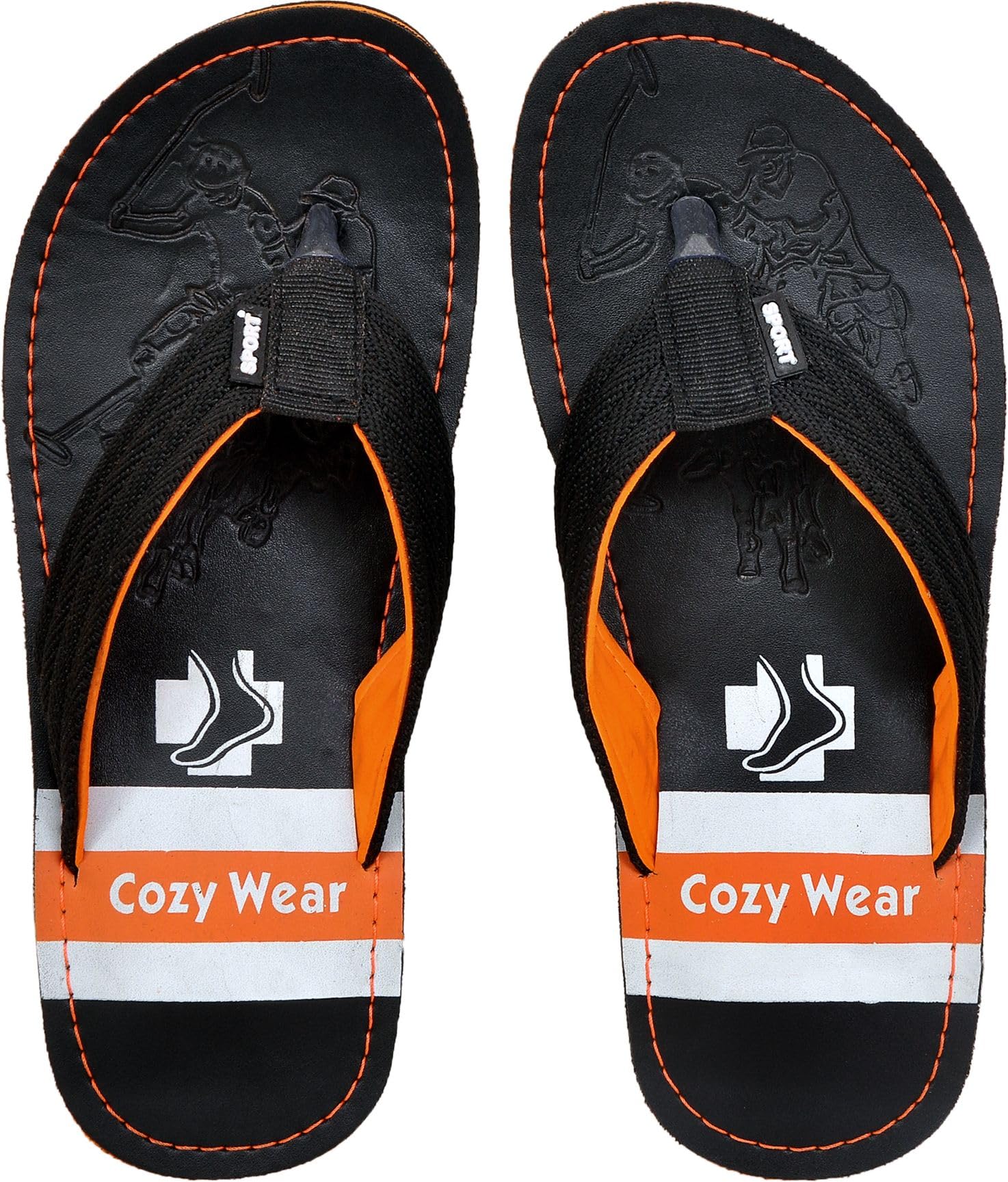 Cozy Wear Men Flip Flops (Black, 11) | Flip Flops for Men | Rubber-picture-17