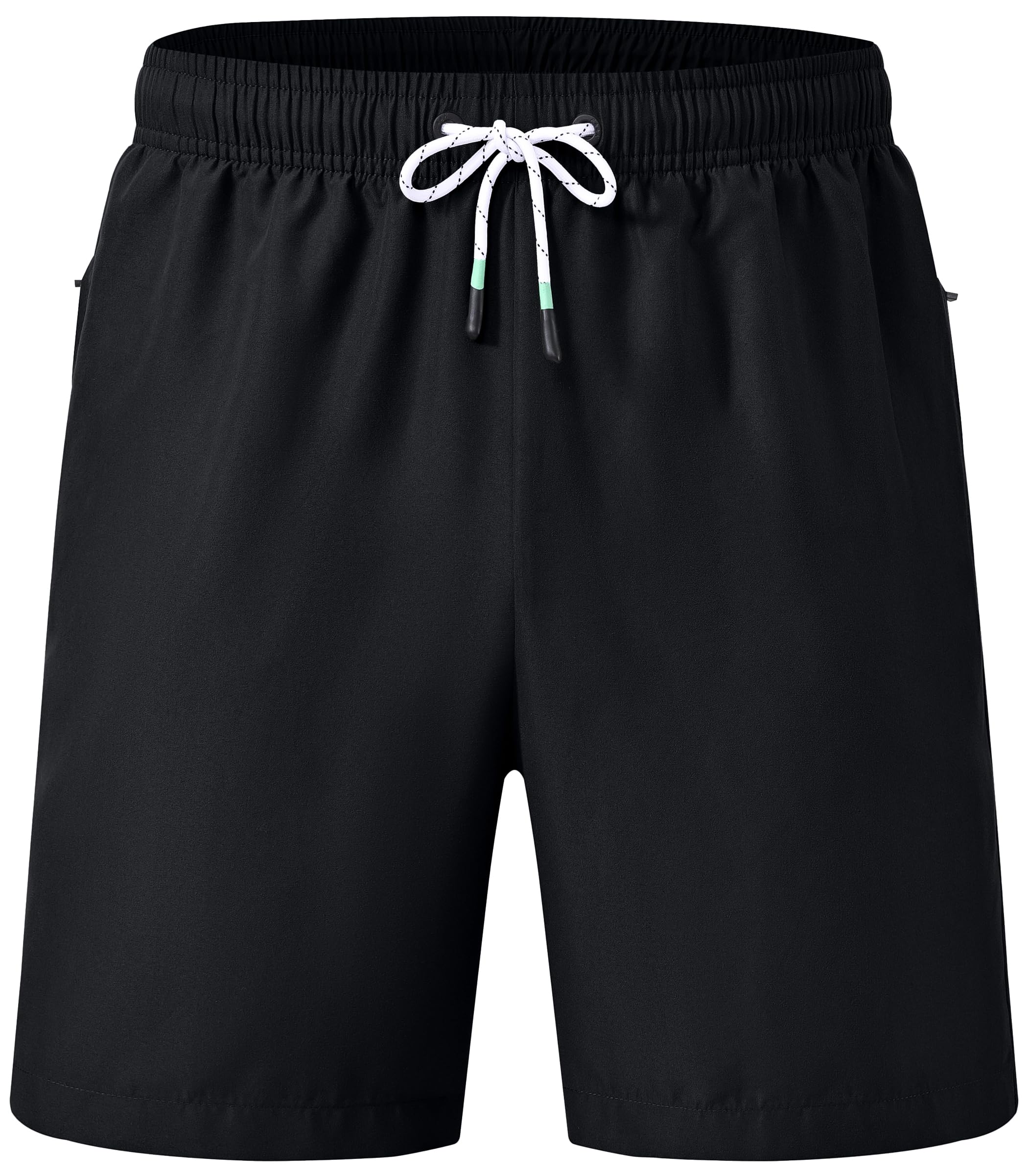 YuKaiChen Herren Badehose Badeshorts Schwimmhose Schnelltrocknende Wasserabweisend Boardshorts mit Reißverschlusstasche Tunnelzug für Sport Strand