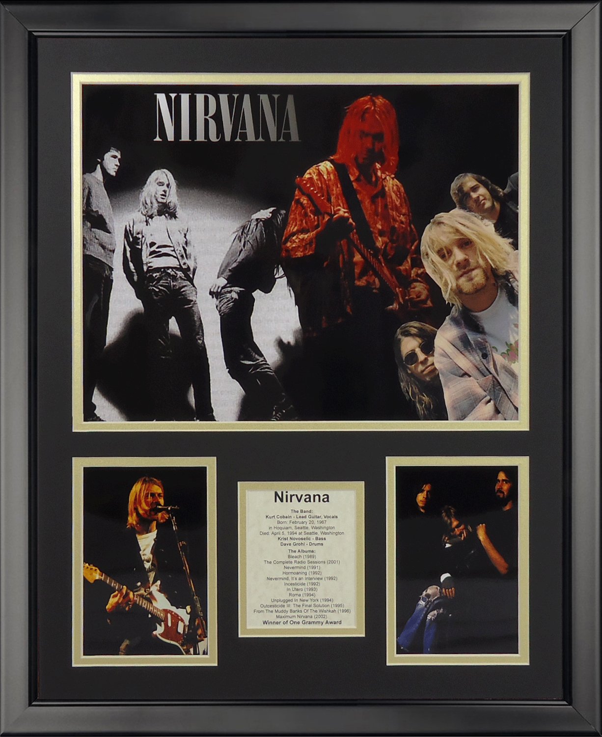 Legends Never Die Nirvana Framed Photo Collage, 16