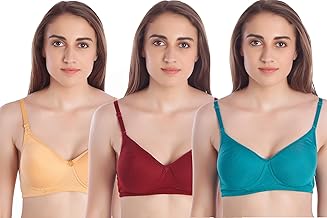 MiEstilo Seamless Molded Cup Padded Bra for Women's Combo (Multicolor, Pack of 3)
