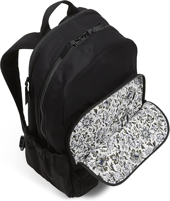 Vera Bradley Women's Cotton Campus Backpack, Black, One Size