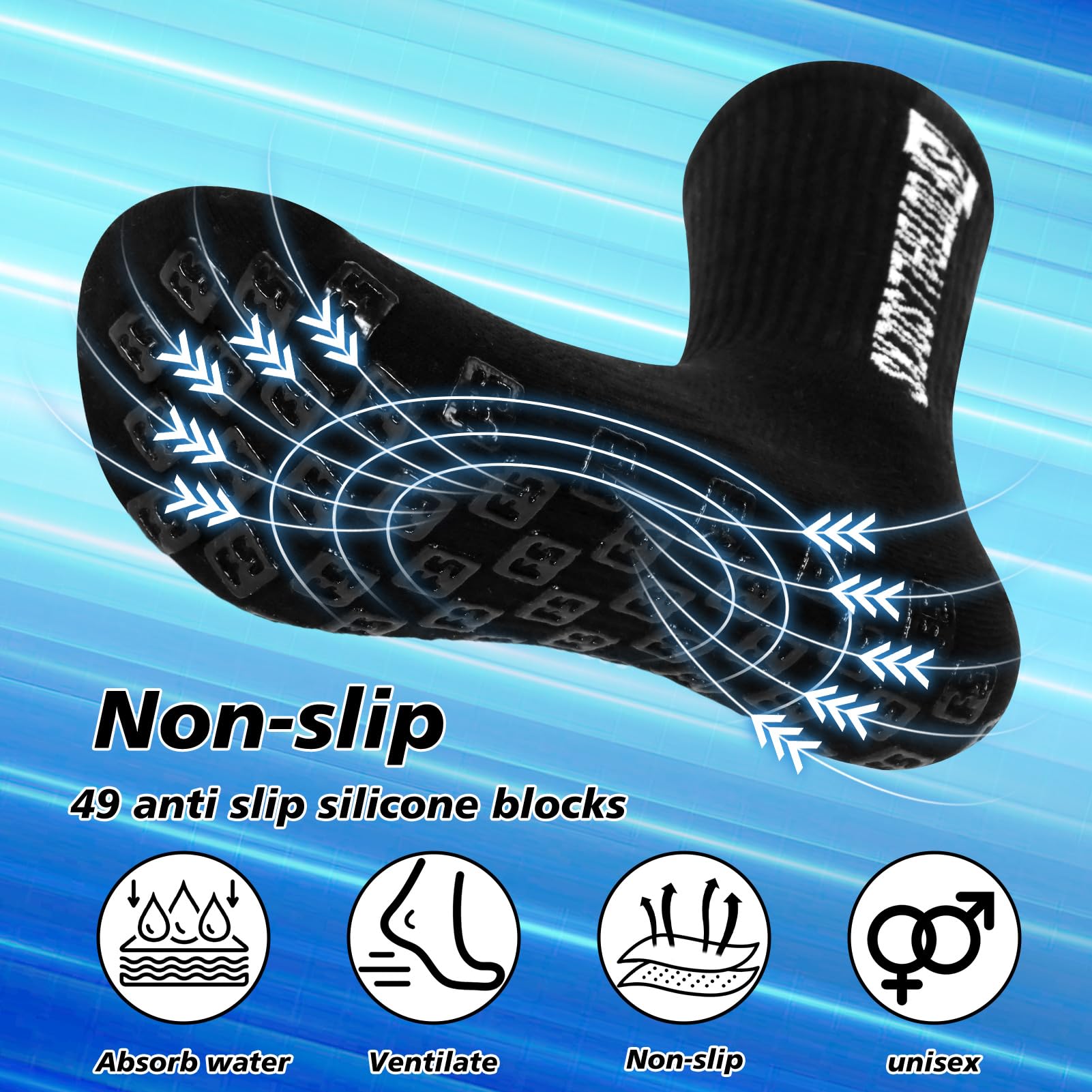 Fußball Socken für Kinder Sportsocken Anti Rutsch Grip Socken Fussball 31-39 Rutschfeste Fußballsocken Fußball Zubehör Football Socks für Fussball Basketball Laufen