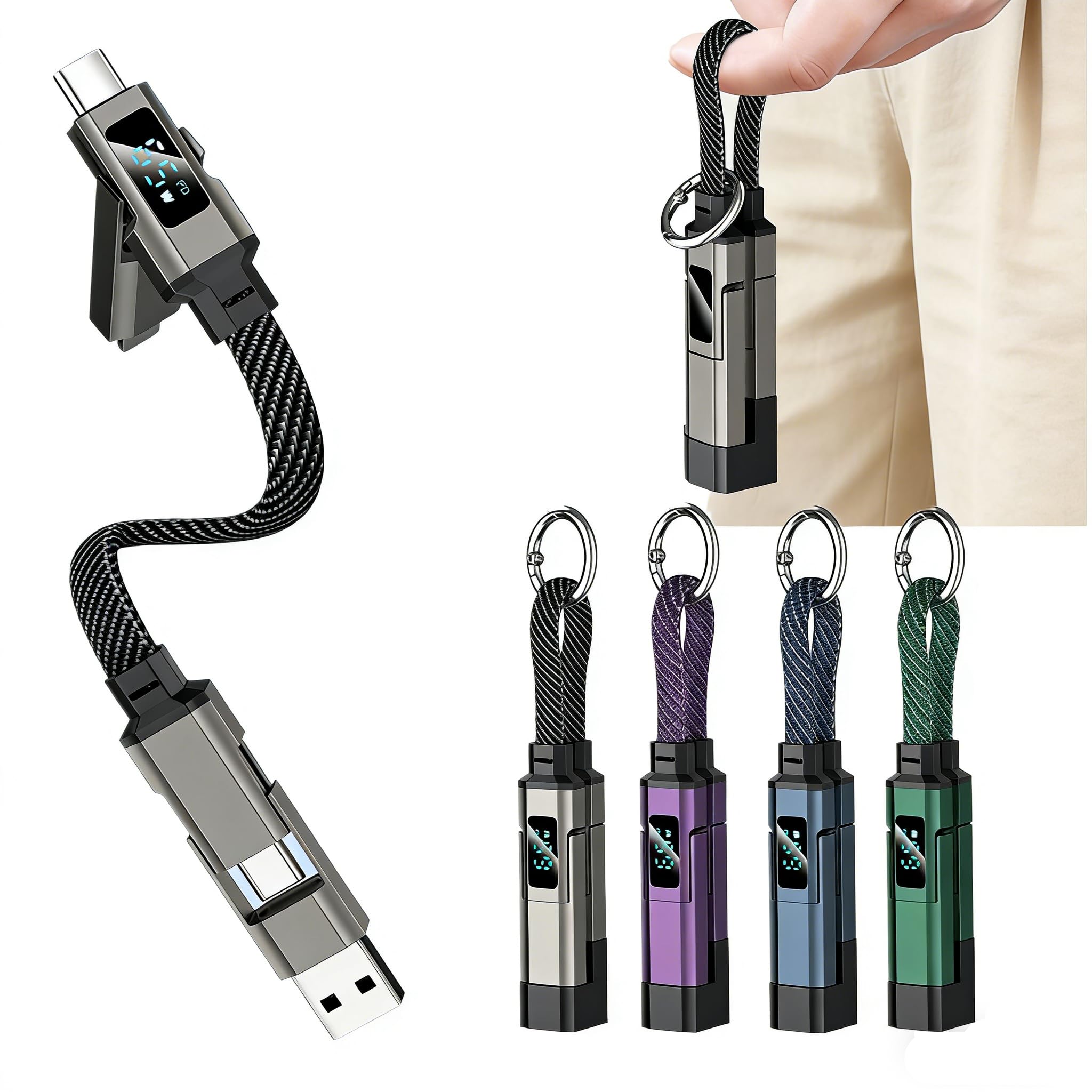 Amazon.co.jp: Lightning 用/Type‑C 用 4-in-1 高速充電データケーブル