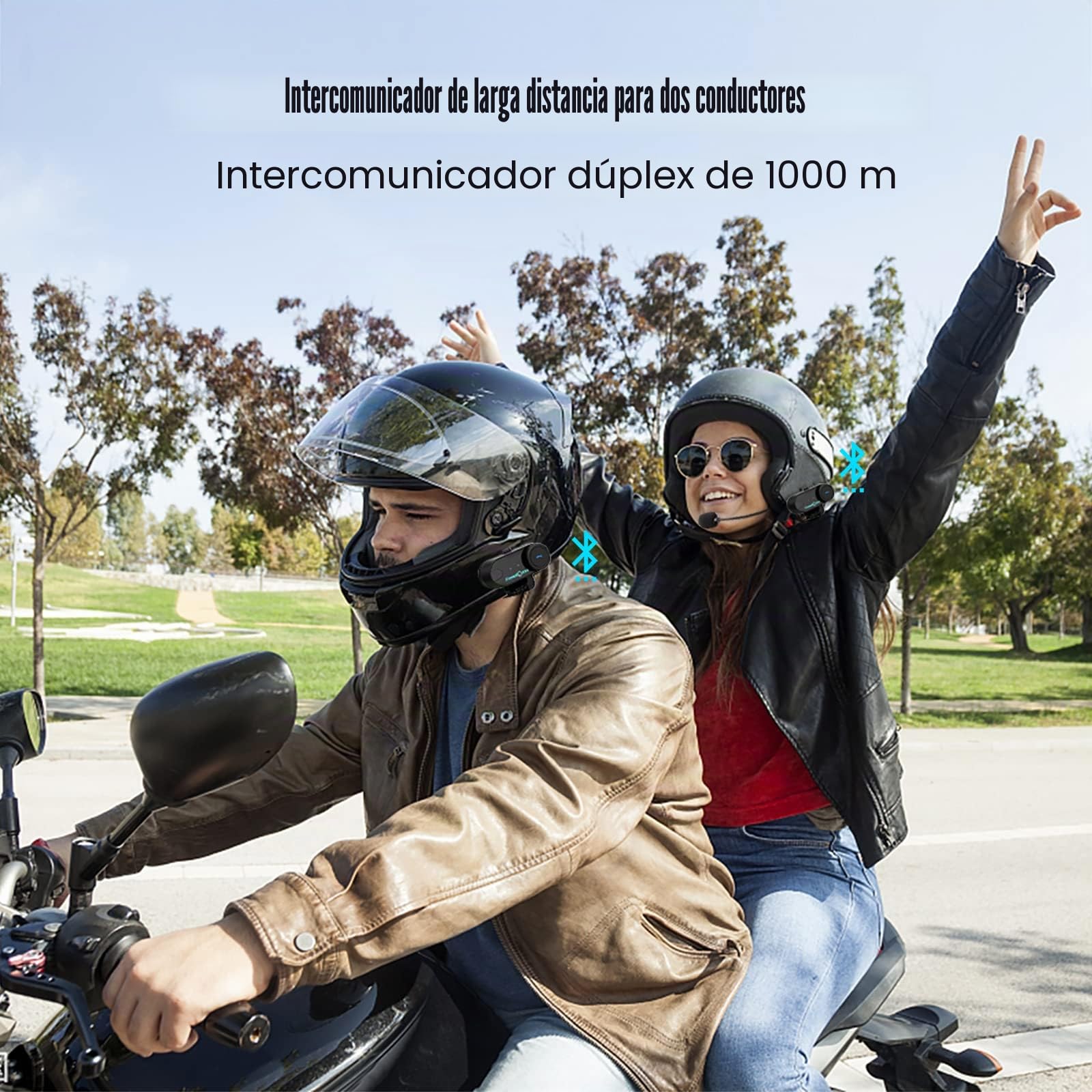 FreedConn Auriculares Bluetooth para motocicleta TCOM VB, altavoces para casco de motocicleta, 3 conductores, emparejamiento de 800 m, 2 conductores, intercomunicador de casco para motocicleta, ajuste