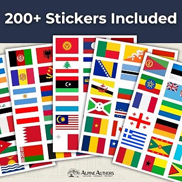 World Travel Tracker Passport Mark 193 Countries Visited with Flag Stickers Pocket-Sized Scratch Off Map Alternative, Travel Journal, and Gift for Travelers