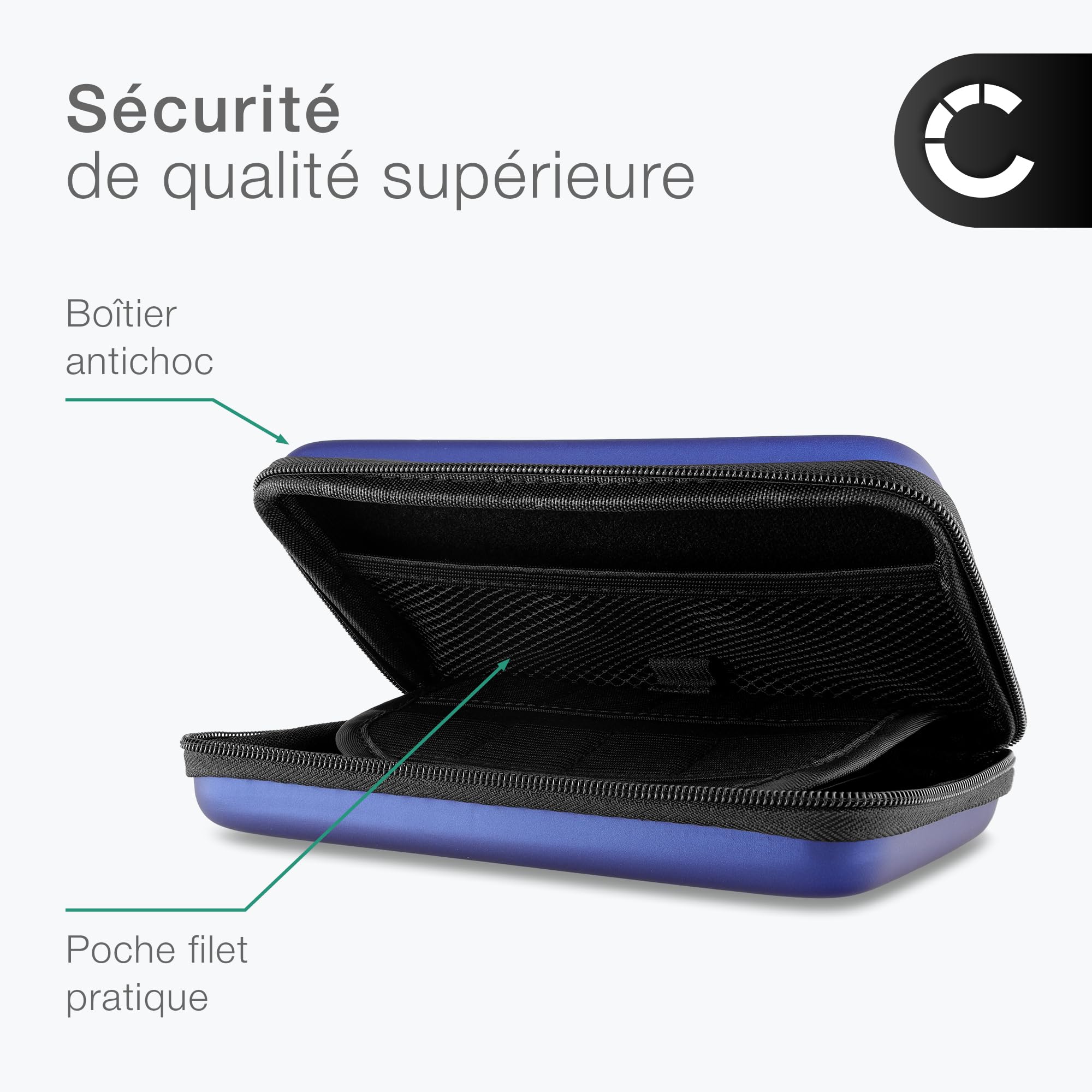 subtel Étui Protecteur et Compartiment de Cartes de Jeu Compatible avec Nintendo 3DS, 3DS XL, DS, DS Lite, DSi, DSi XL, New 2DS XL, New 3DS, New 3DS XL, Analogue Pocket – Housse Robuste en Bleu foncé