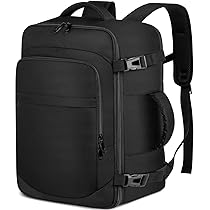 ENZOSUM Bagaglio a Mano 45x36x20 per Easyjet Zaino da Viaggio Aereo 30L Borsa da Cabina per Voli Il Sedile Zaino Porta PC 15.6 Pollici Uomo Donna per Scuola Trekking Lavoro,Nero