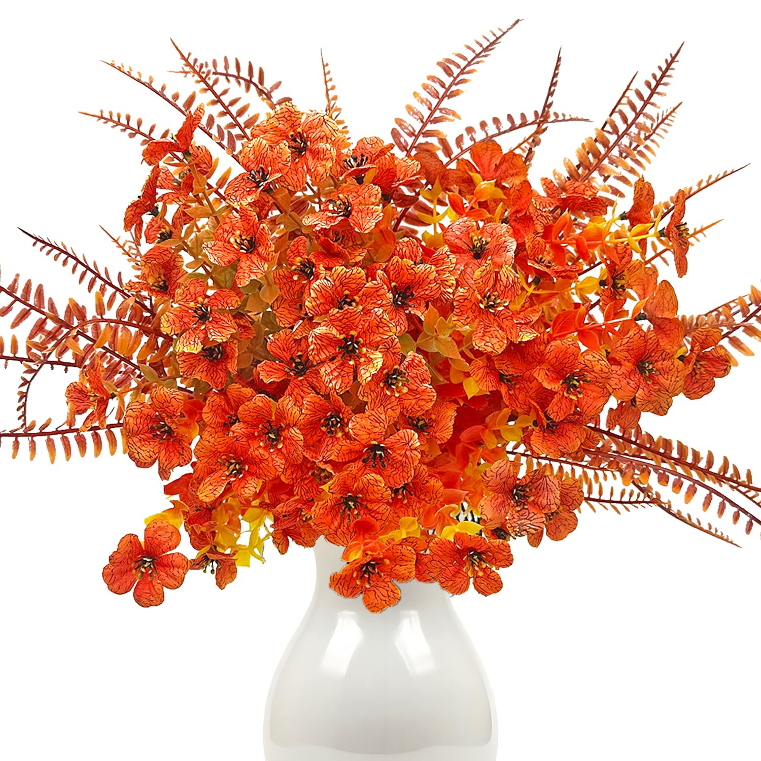 Lot De 6 Bouquets De Fleurs Artificielles D'automne - Décoration Intérieur/extérieur, Soie Et Plastique