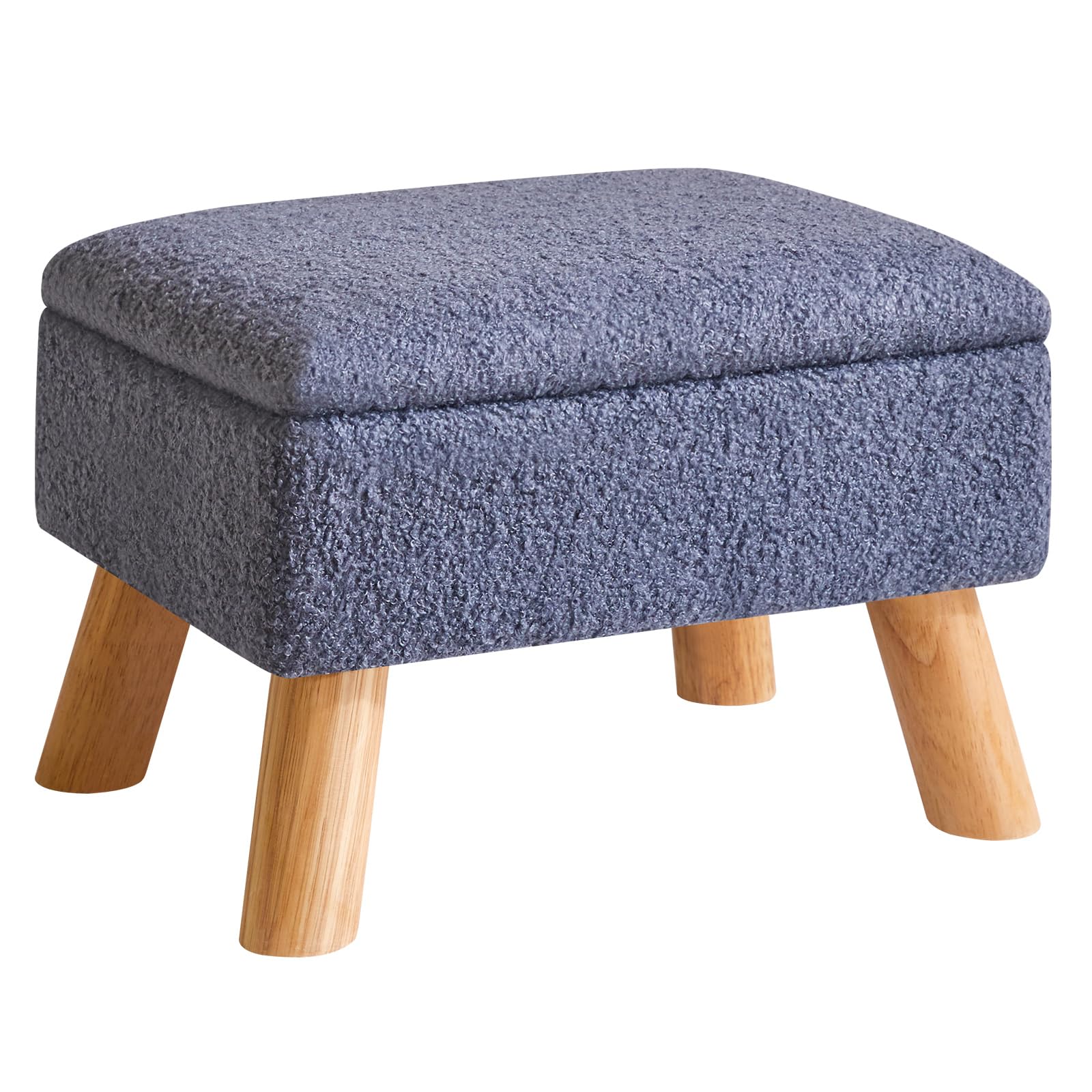 YMYNY Storage Ottoman, Footstool, Small Foot Stool with Sturdy Wood Legs Stool, Foot Rest with Padded Seat, for Living Room Bedroom Couch Enterway