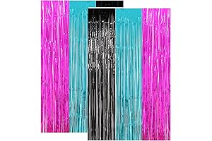 TIK Tok Photo Booth Props - 6pcs Fringe Foil Curtains for TIK Tok Party