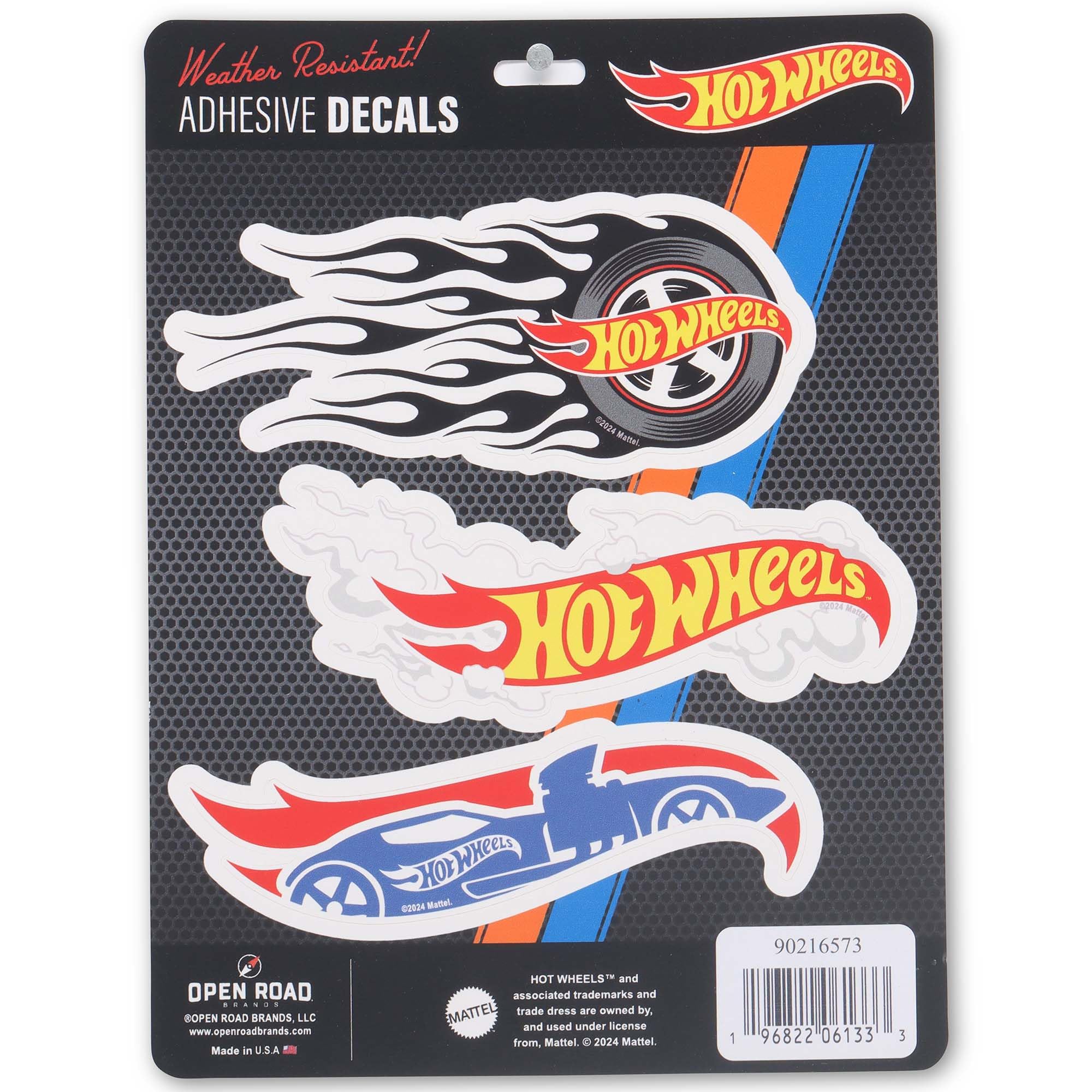 Hot Wheels Flame Adhesive Vinyl Decals - Fun Set of Hot Wheels Stickers for Car, Window, Water Bottle or Laptop