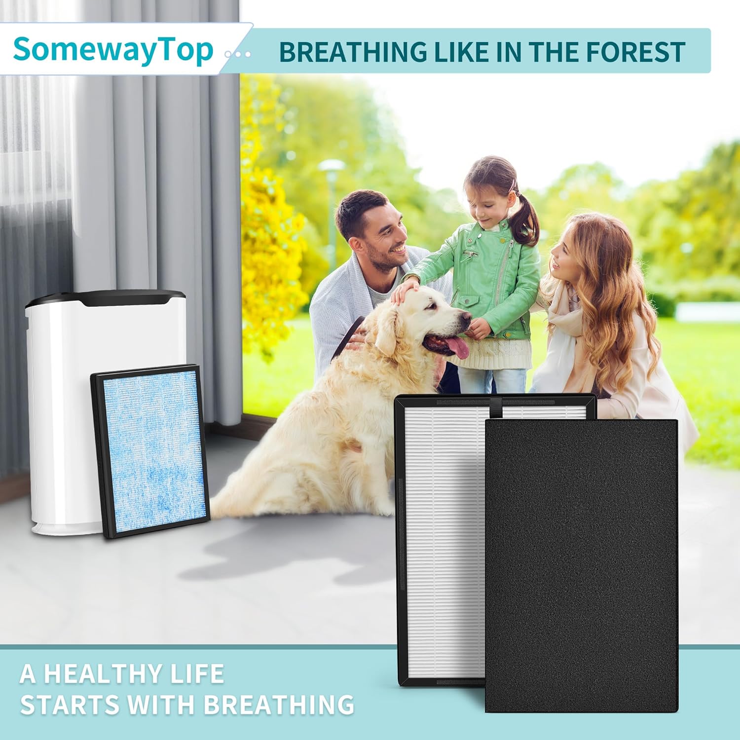 8L HEPA Replacement Filter Set Compatible with Okaysou Airmax 8L Air Filters, 3-Stage Airmax 8L Filter,and Blue Ultra-Filter Carbon Pre-Filter Air Cleaner for Home, 2 Pieces