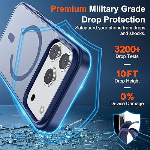 Miniatura 544 de SUPFINE - Funda magnética para iPhone 13 Pro Max (compatible con MagSafe), (protección contra caídas de grado militar de 10 pies), delgada, Negro