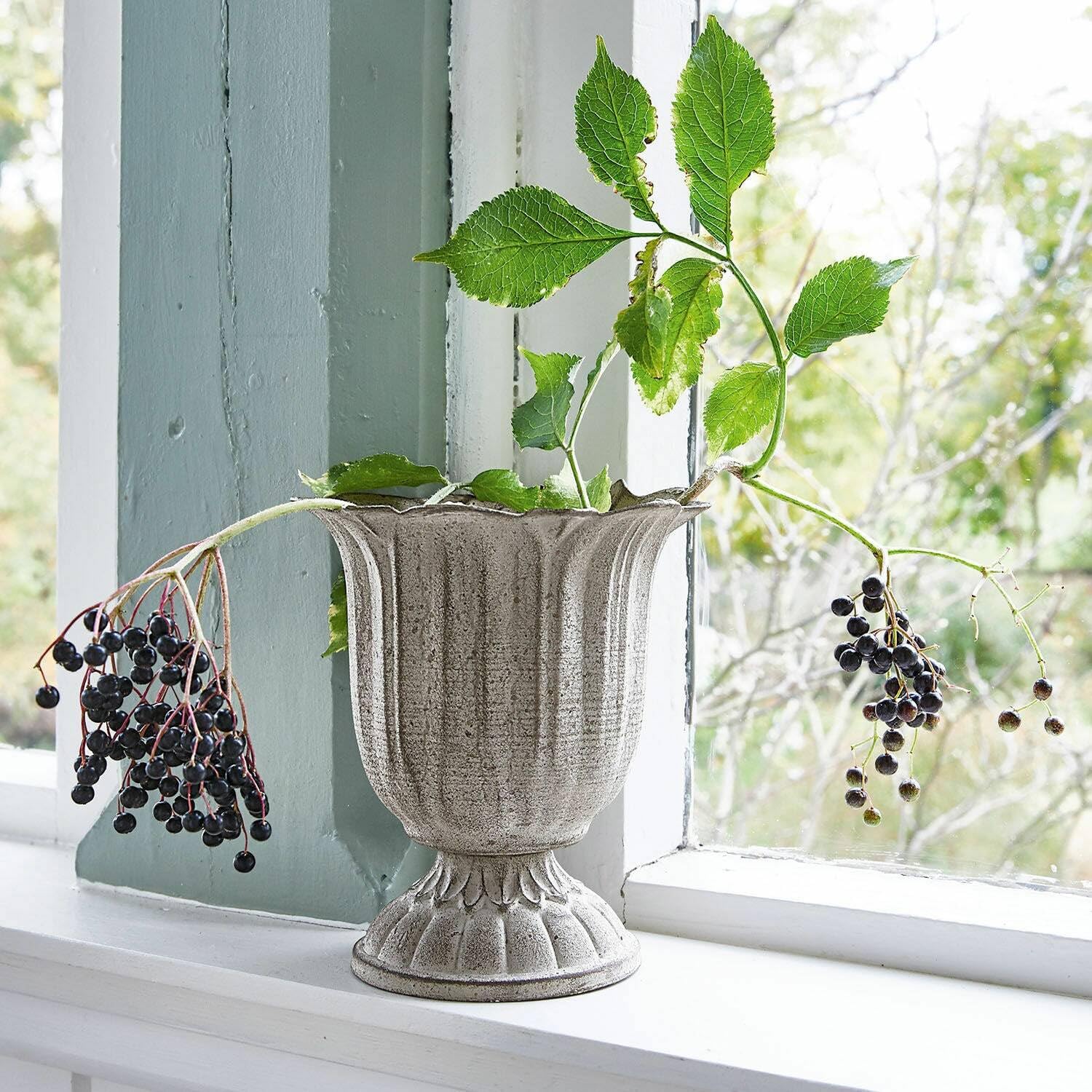 Loberon Vase 5er Set Ranjo – Vintage-Design Aus Tannenholz & Eisen, Für Deko & Blumen