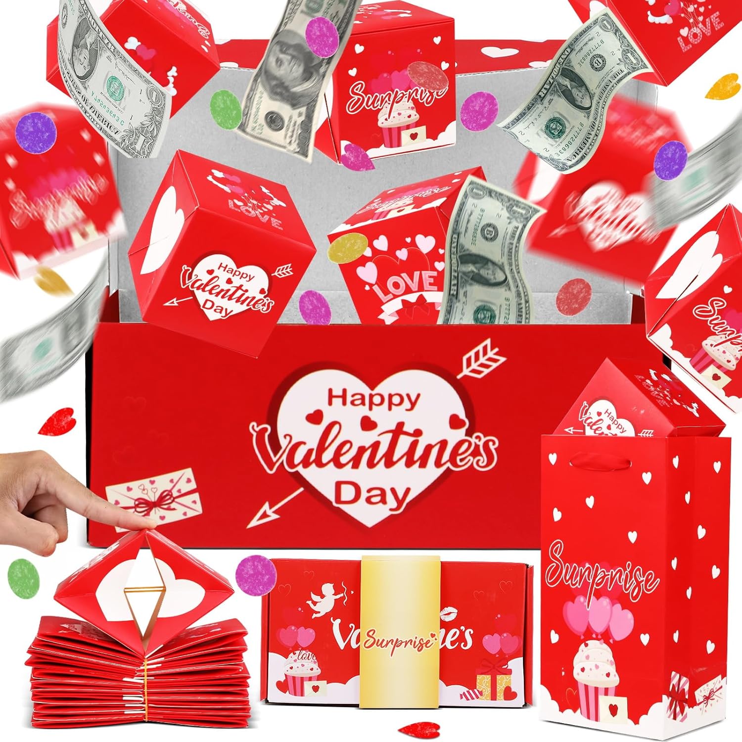 Valentine's Day Surprise Gift Box Explosion Valentine Money