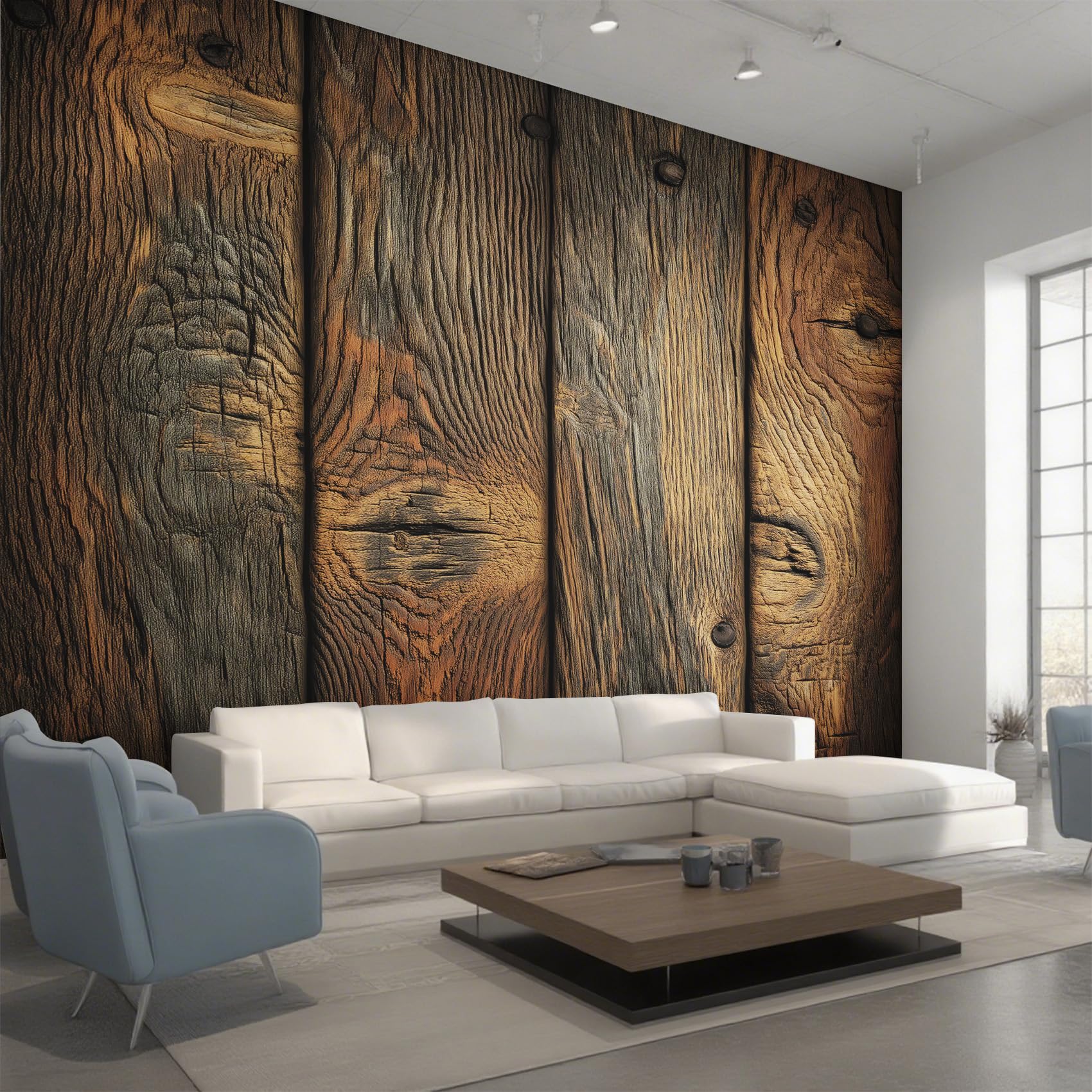 Generisch Fototapete Holzmaserung Tapete 350 x 256 cm, Tapete Rustikale Holzplanke Vliestapete Wallpaper Wandtapete für Wohnzimmer Schlafzimmer Sanierung Wandbilder Wanddeko D&O186