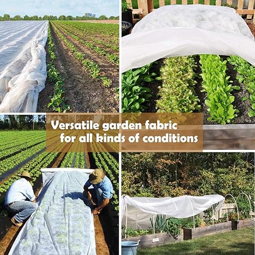 Miniatura 5 de Cubiertas para plantas, protección contra la congelación, 10 x 33 pies, reutilizable, rectangular, protección contra heladas, cubierta flotante para