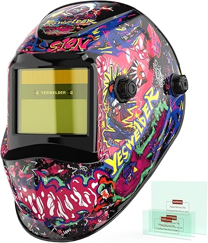Vista 34 de YESWELDER - Careta de soldar con oscurecimiento automático, bloqueo luz azul, color real 1/1/1/1, alimentación solar y 2 sensores de arco, sombra