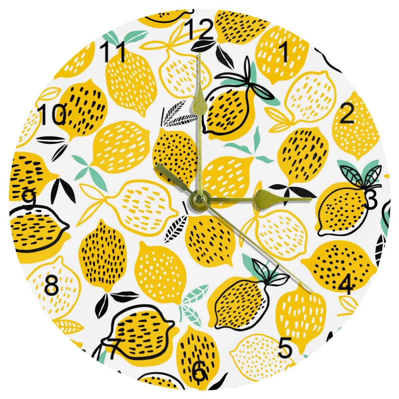 Horloge murale silencieuse à quartz chiffres arabes 25cm motif fruits