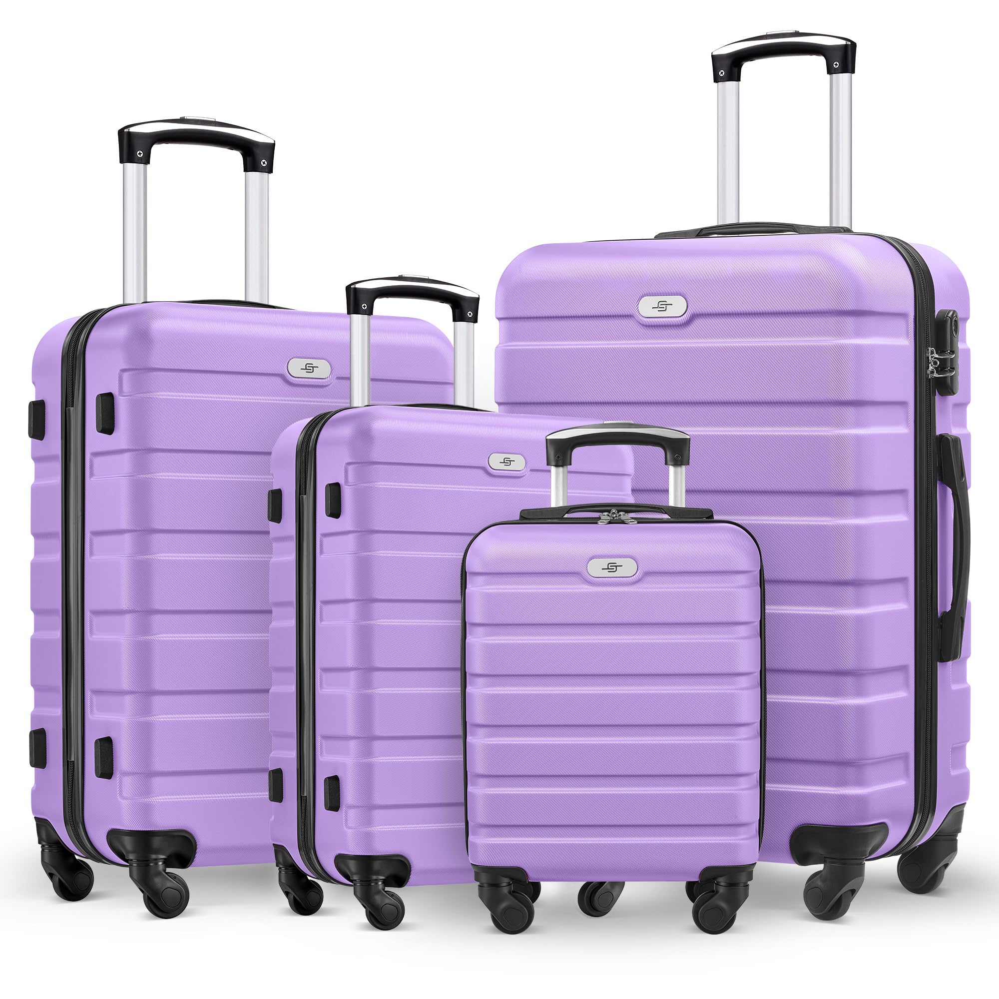Suitour 4 Piece Luggage Sets Hard Shell Suitcase Set with Spinner Wheels 16 20 24 28inch Travel Sets