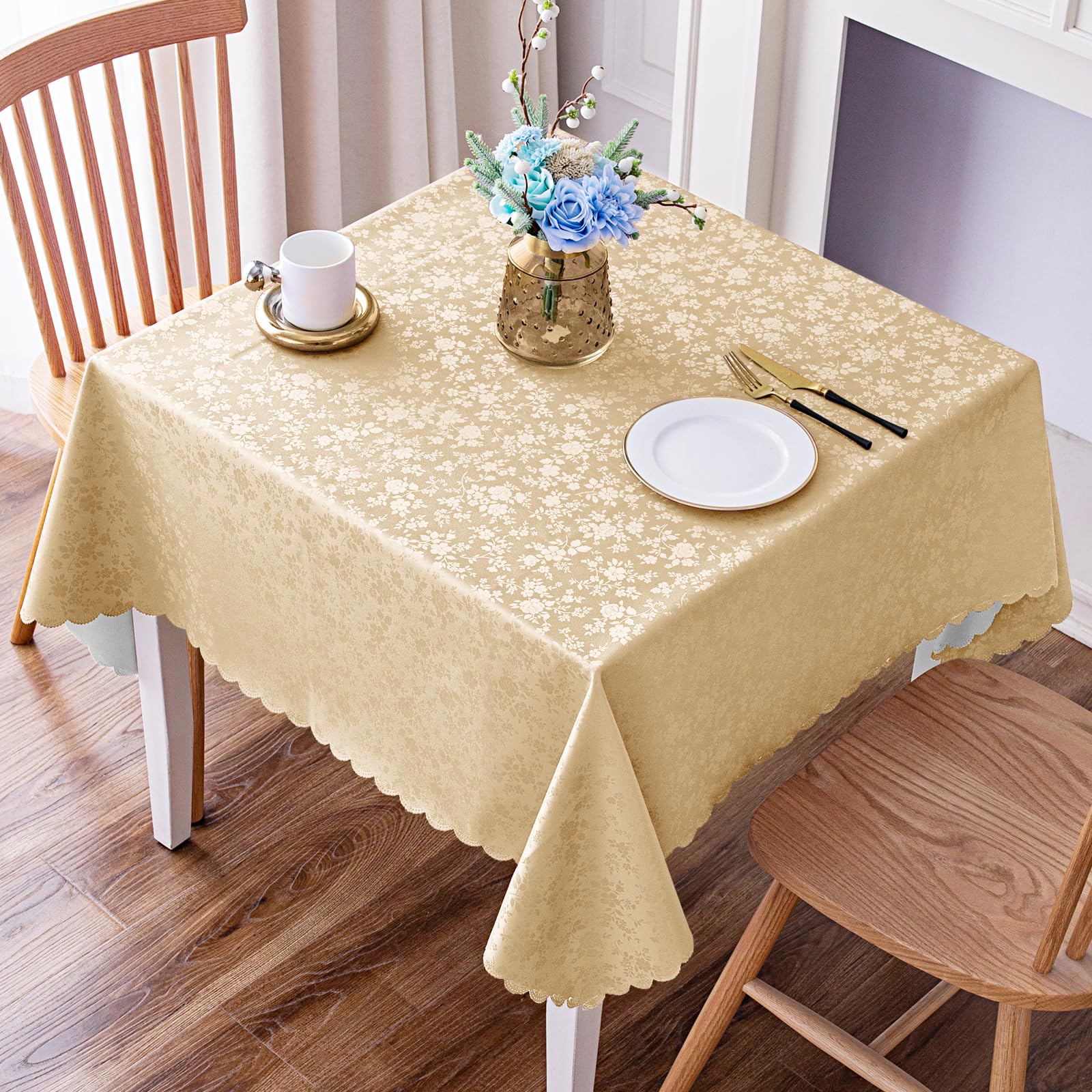 Smiry Square Waterproof Heavy Duty Vinyl Tablecloths, 54 x 54 Inch